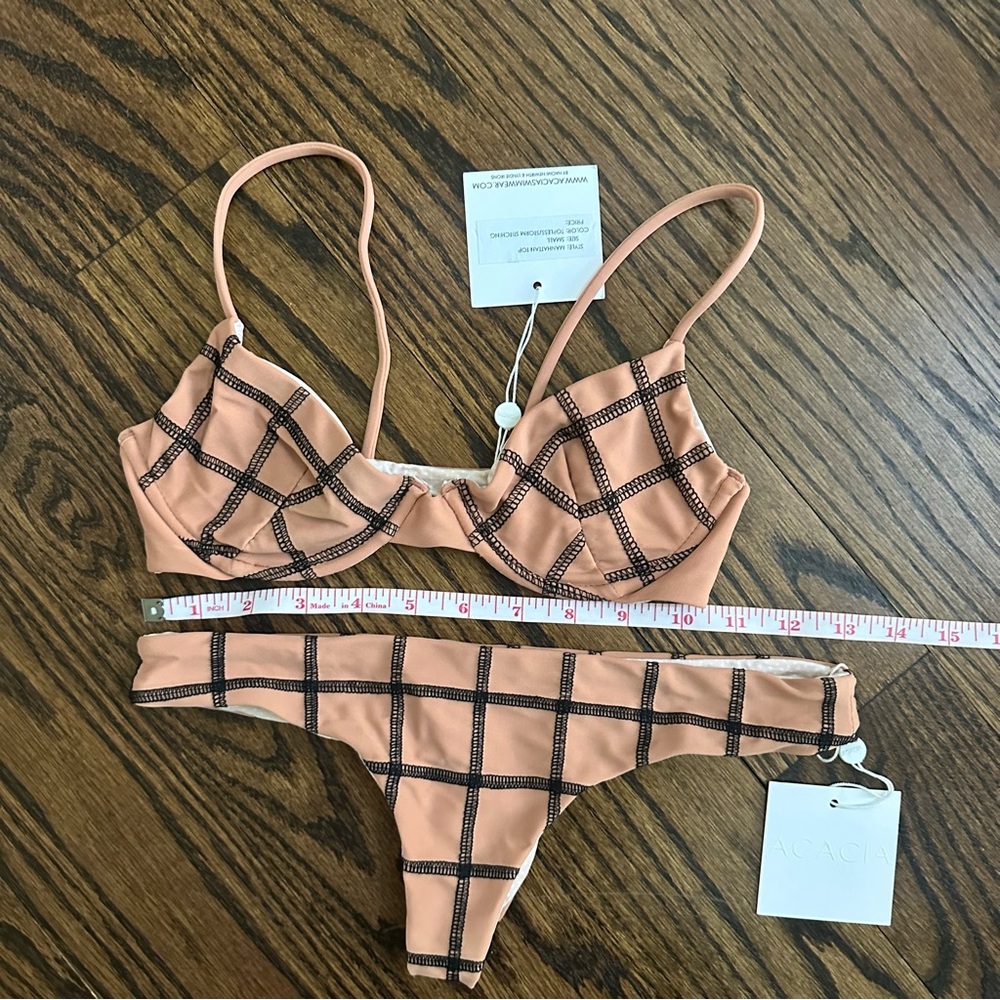 Acacia NEW Manhattan Top Sandy’s bottom size small topless storm stitching - Picture 5 of 10